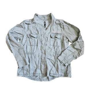 Rails Sahara Sage Green Utility Jacket Women's Size Medium Linen Lyocell